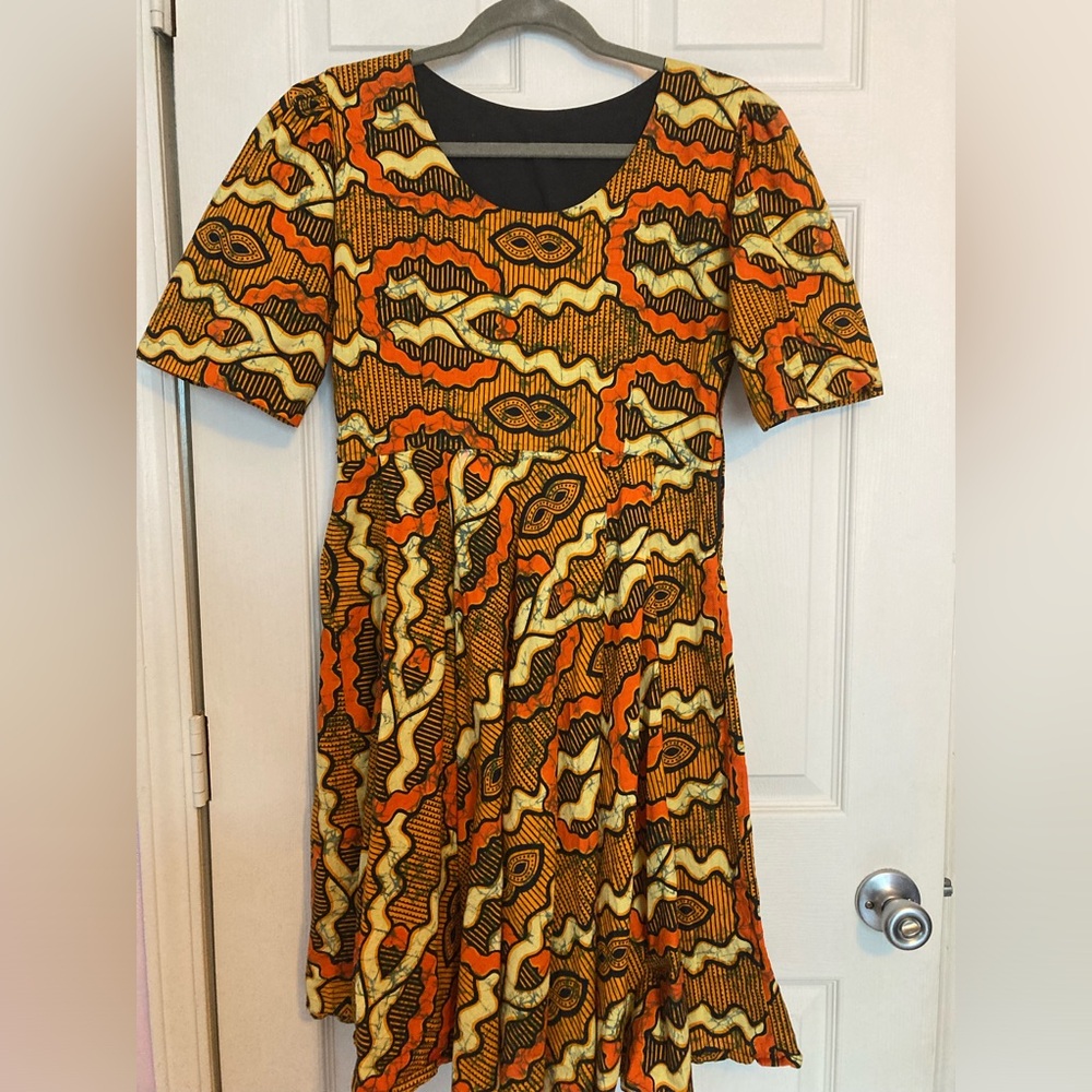 Ankara print babydoll dress size 8